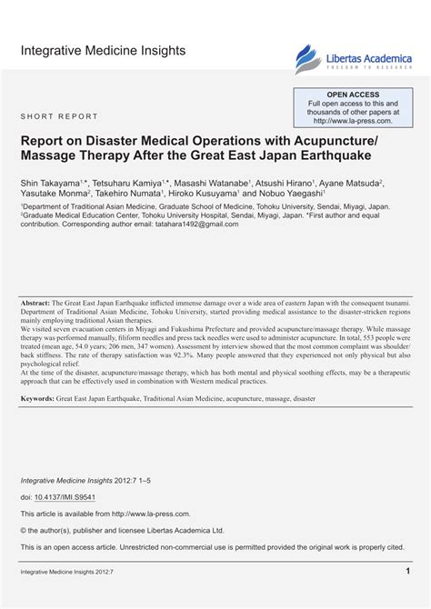 earthquake massage|Medical support with acupuncture and massage therapies for。